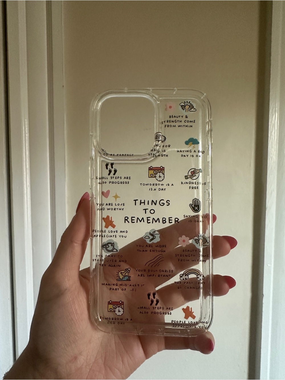 Clear Decorative Phone Case with Motivational Design - Transparent